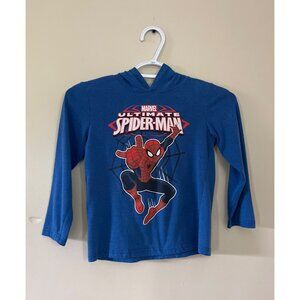 Marvel Boys Size 6 Long Sleeve Ultimate Spider-Man Hoodie Blue Superhero